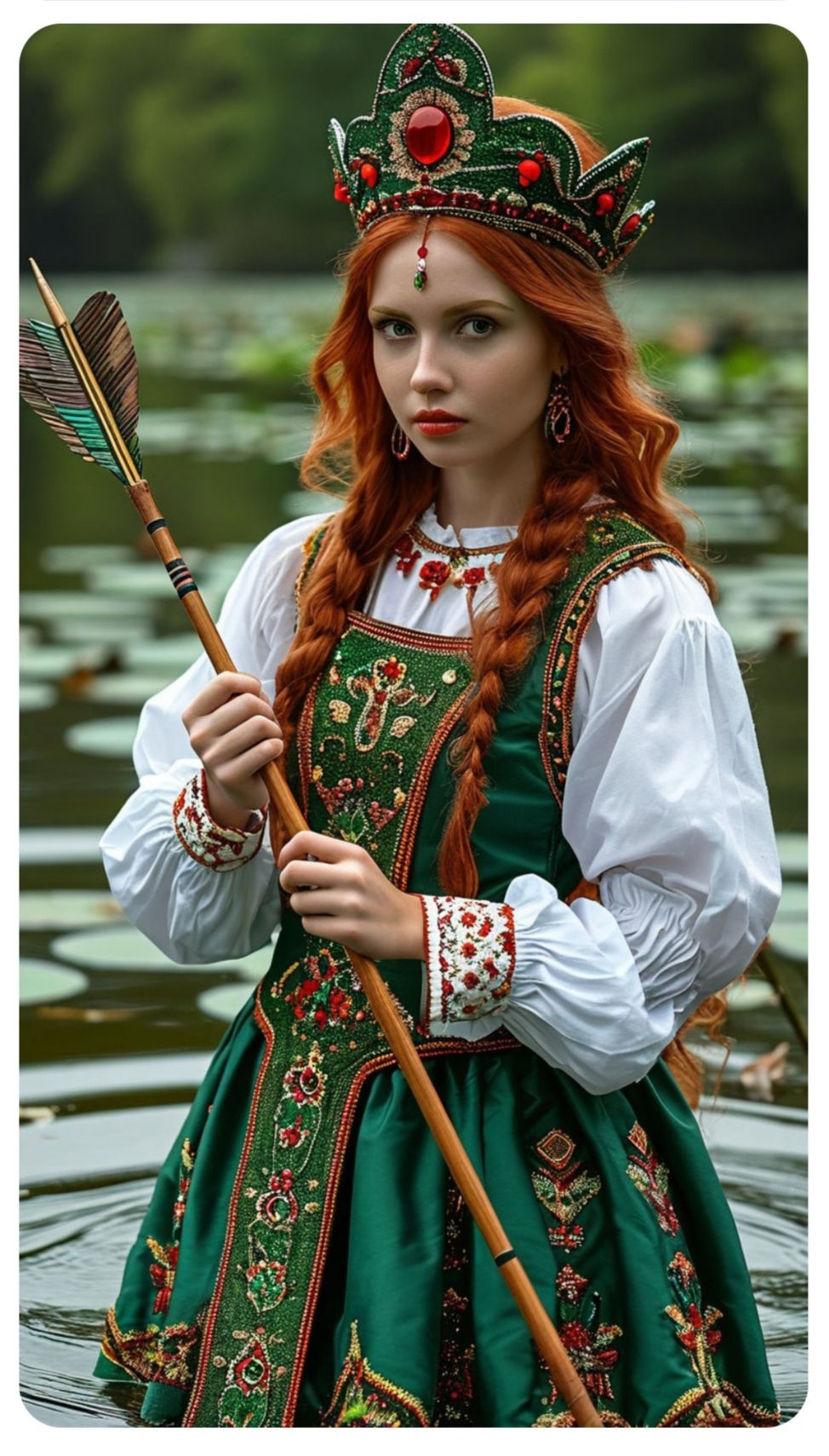 Nude girl Girls in Slavic costumes in Moscow